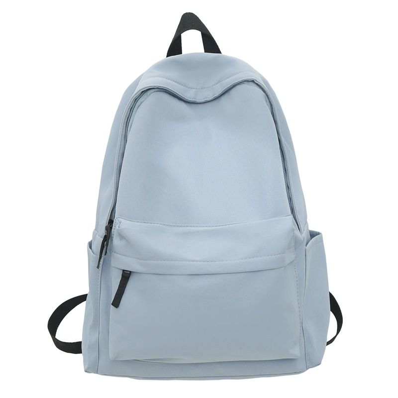 Japanese style unprinted backpack for male and female college students, Korean version, large capacity solid color backpack, middle and high school student backpack