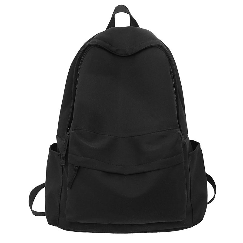 Japanese style unprinted backpack for male and female college students, Korean version, large capacity solid color backpack, middle and high school student backpack