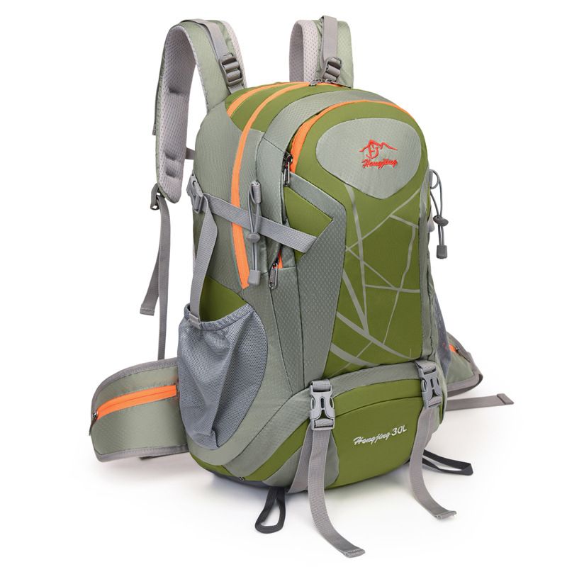 Outdoor hiking backpack, multifunctional leisure large capacity camping backpack, nylon waterproof backpack