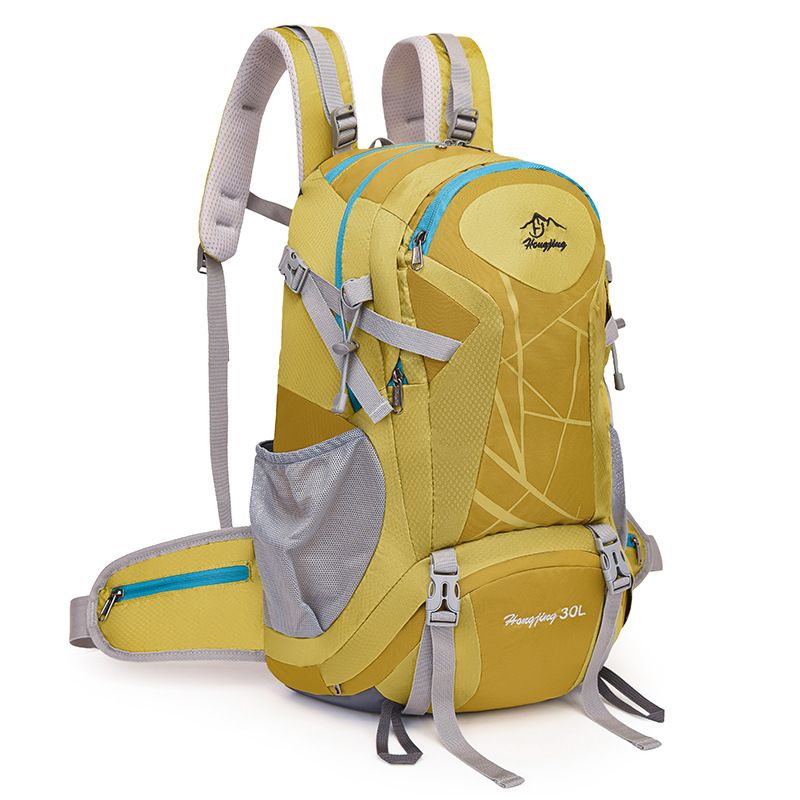 Outdoor hiking backpack, multifunctional leisure large capacity camping backpack, nylon waterproof backpack