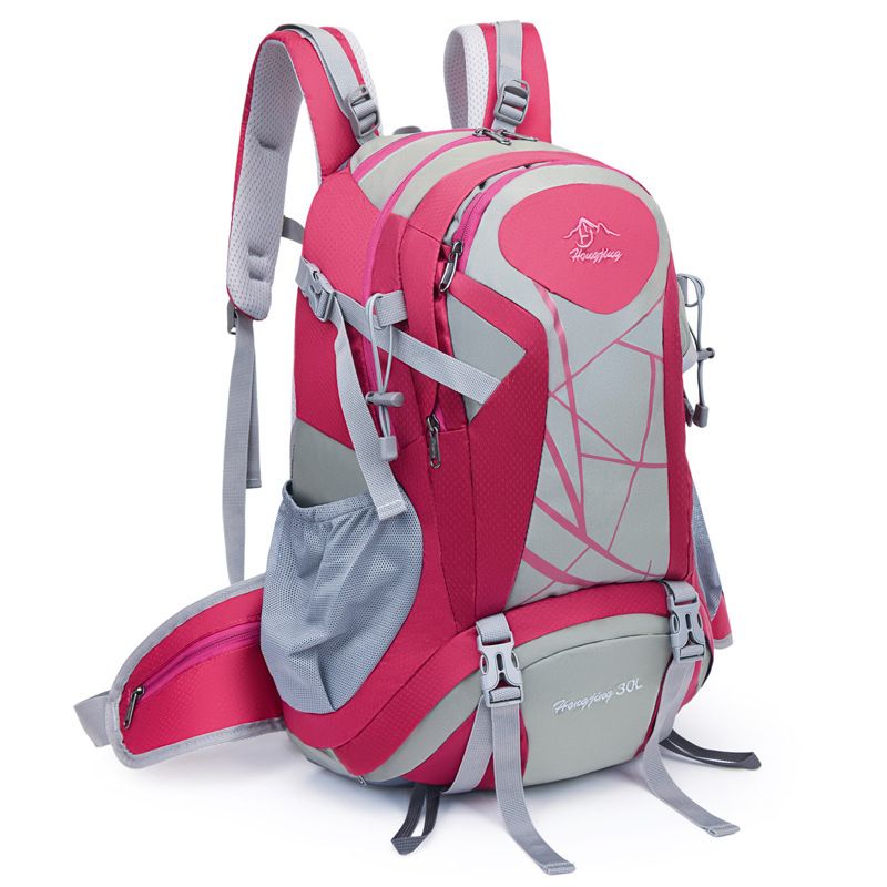 Outdoor hiking backpack, multifunctional leisure large capacity camping backpack, nylon waterproof backpack