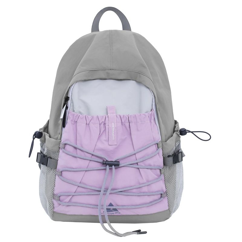 Outdoor drawstring hiking bag, new retro men's contrasting lightweight backpack, travel bag, lightweight small backpack, women's backpack