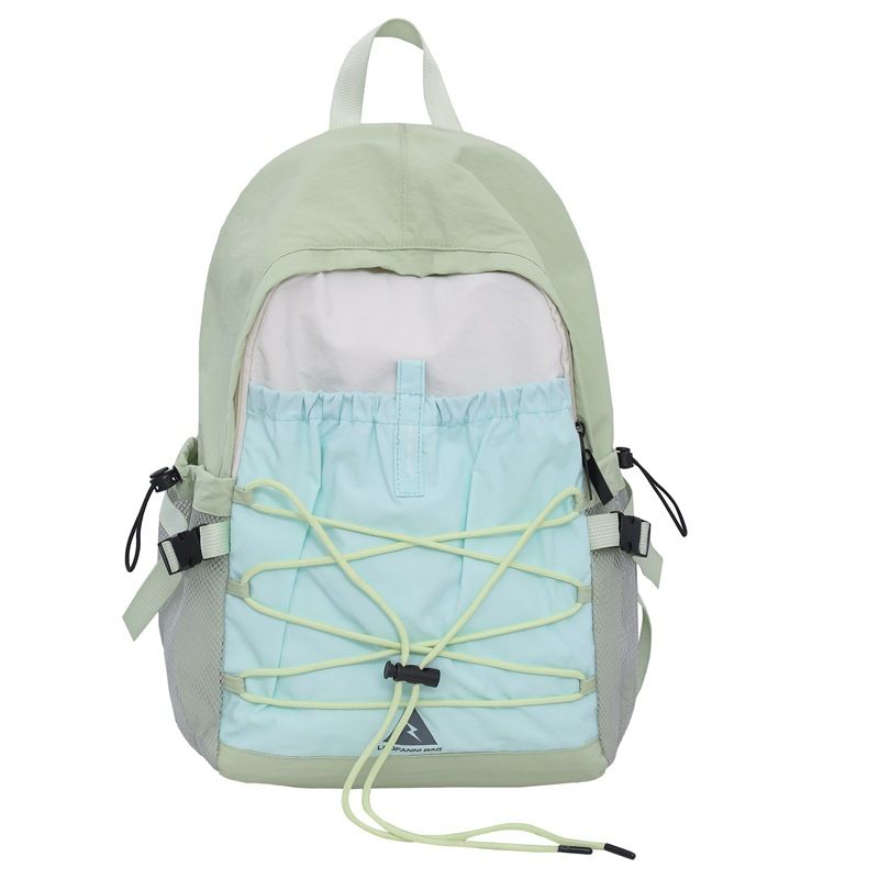 Outdoor drawstring hiking bag, new retro men's contrasting lightweight backpack, travel bag, lightweight small backpack, women's backpack
