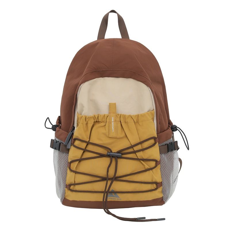 Outdoor drawstring hiking bag, new retro men's contrasting lightweight backpack, travel bag, lightweight small backpack, women's backpack