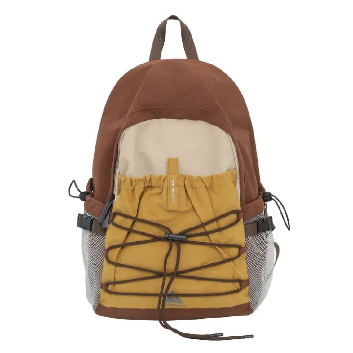 Outdoor drawstring hiking bag, new retro men's contrasting lightweight backpack, travel bag, lightweight small backpack, women's backpack