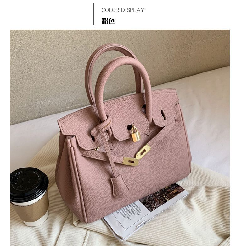 Texture Lychee Pattern Platinum Bag for Women 2025 Winter New Handheld Women's Bag Large Capacity Single Shoulder Crossbody Bag