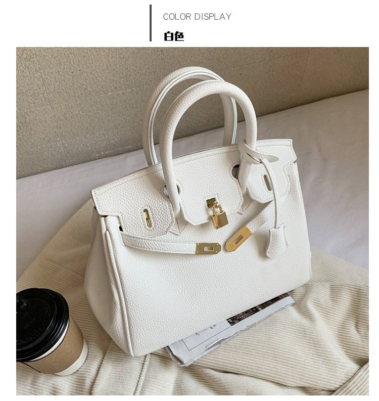 Texture Lychee Pattern Platinum Bag for Women 2025 Winter New Handheld Women's Bag Large Capacity Single Shoulder Crossbody Bag