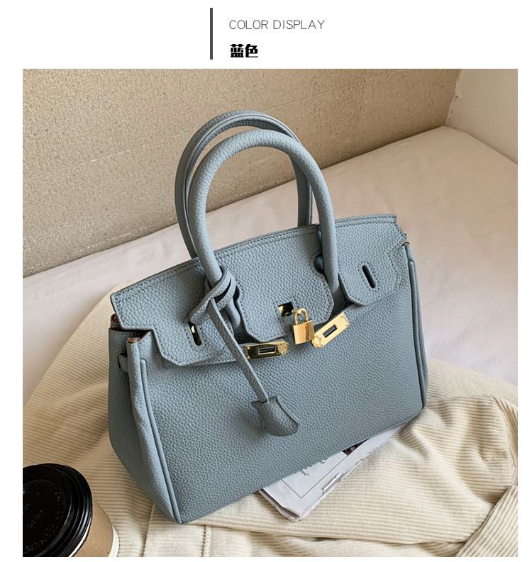 Texture Lychee Pattern Platinum Bag for Women 2025 Winter New Handheld Women's Bag Large Capacity Single Shoulder Crossbody Bag