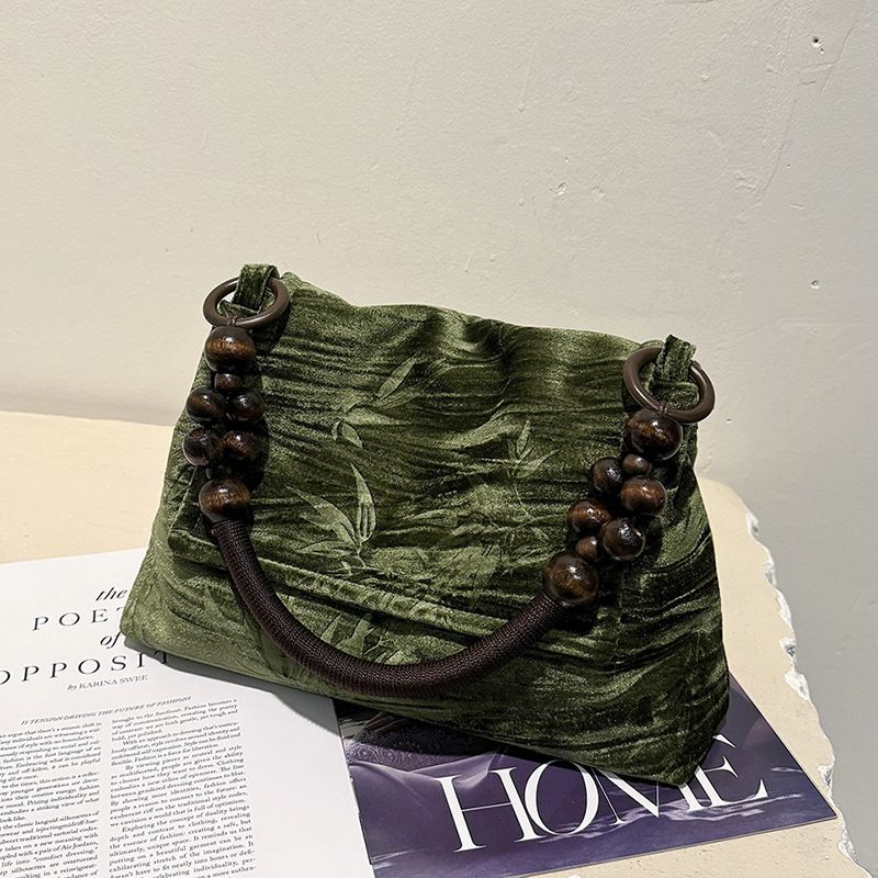 New trendy and versatile, niche underarm bead single shoulder, new Chinese retro handbag, women's tote bag