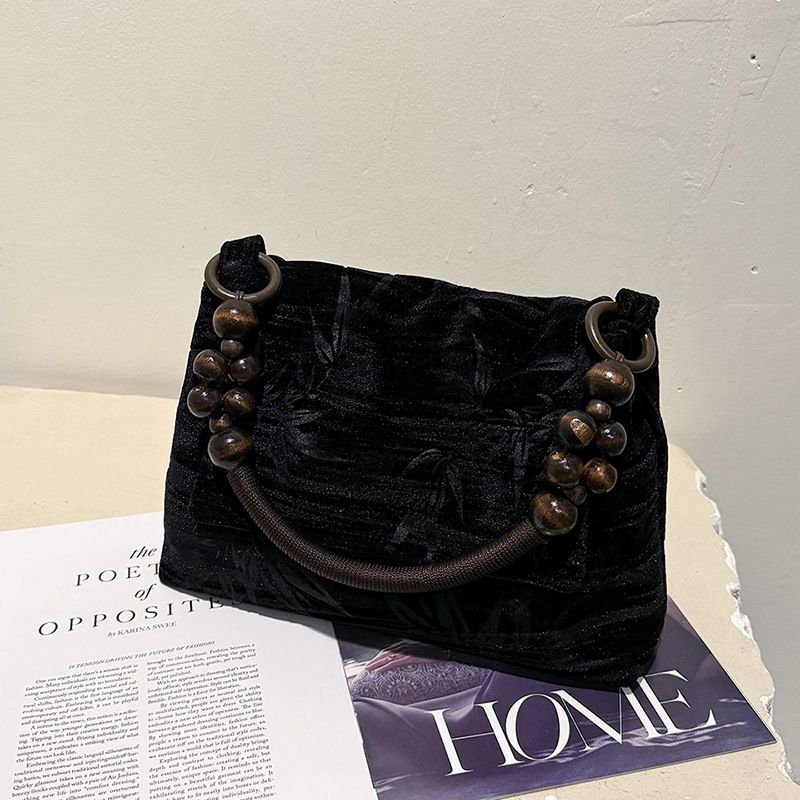 New trendy and versatile, niche underarm bead single shoulder, new Chinese retro handbag, women's tote bag