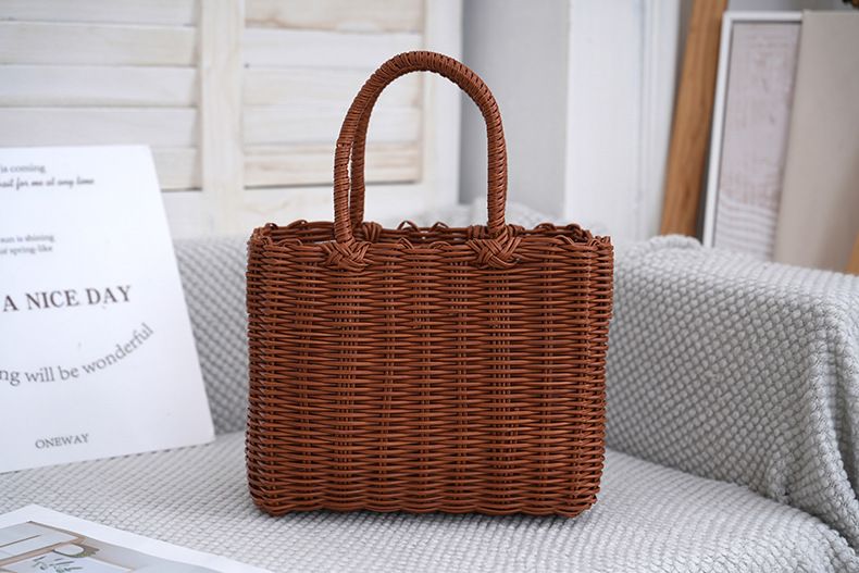 Handheld plastic hose woven bag, shopping bag, vegetable basket, camping vacation beach bag