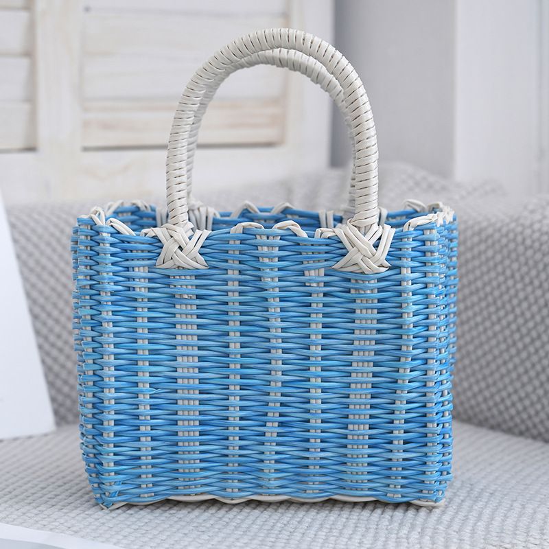Handheld plastic hose woven bag, shopping bag, vegetable basket, camping vacation beach bag