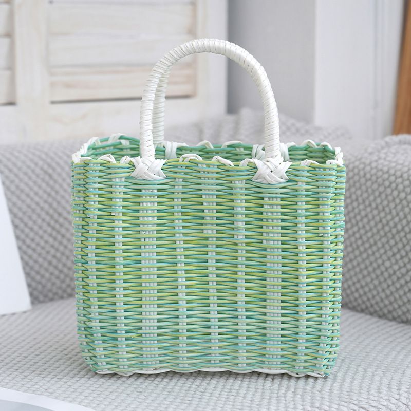 Handheld plastic hose woven bag, shopping bag, vegetable basket, camping vacation beach bag