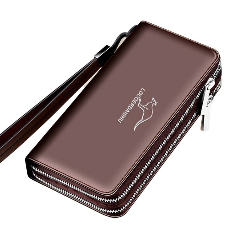 Men's wallet long handbag with multiple card slots, mobile phone bag, business card bag, grab bag, zipper long bag