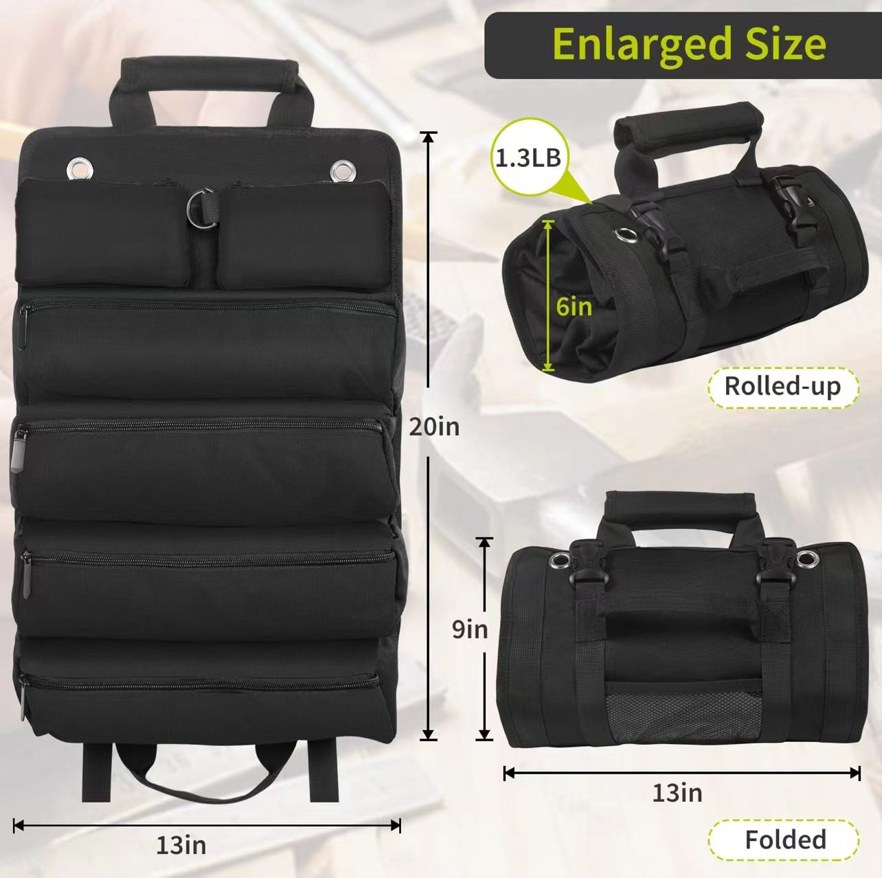 Foreign trade cross-border e-commerce new car hardware tool kit portable electrician tool kit roll electrician woodworking storage