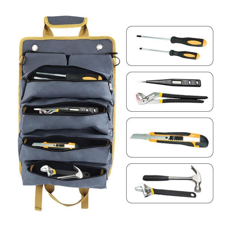 Foreign trade cross-border e-commerce new car hardware tool kit portable electrician tool kit roll electrician woodworking storage