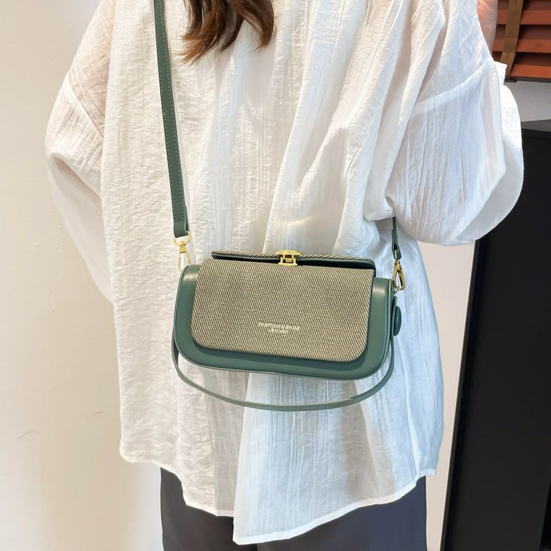 Luxury retro box bag with a high-end feel, women's 2025 new item, niche color collision single shoulder crossbody bag, commuting small square bag