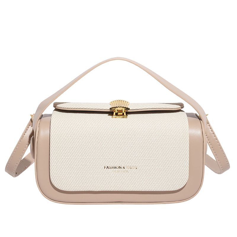 Luxury retro box bag with a high-end feel, women's 2025 new item, niche color collision single shoulder crossbody bag, commuting small square bag