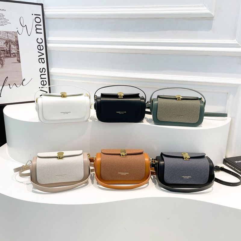 Luxury retro box bag with a high-end feel, women's 2025 new item, niche color collision single shoulder crossbody bag, commuting small square bag
