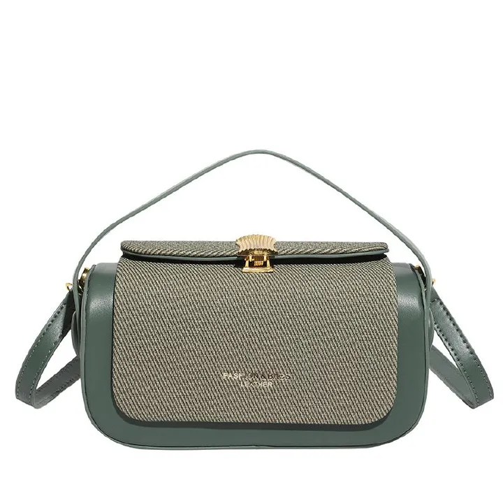 Luxury retro box bag with a high-end feel, women's 2025 new item, niche color collision single shoulder crossbody bag, commuting small square bag