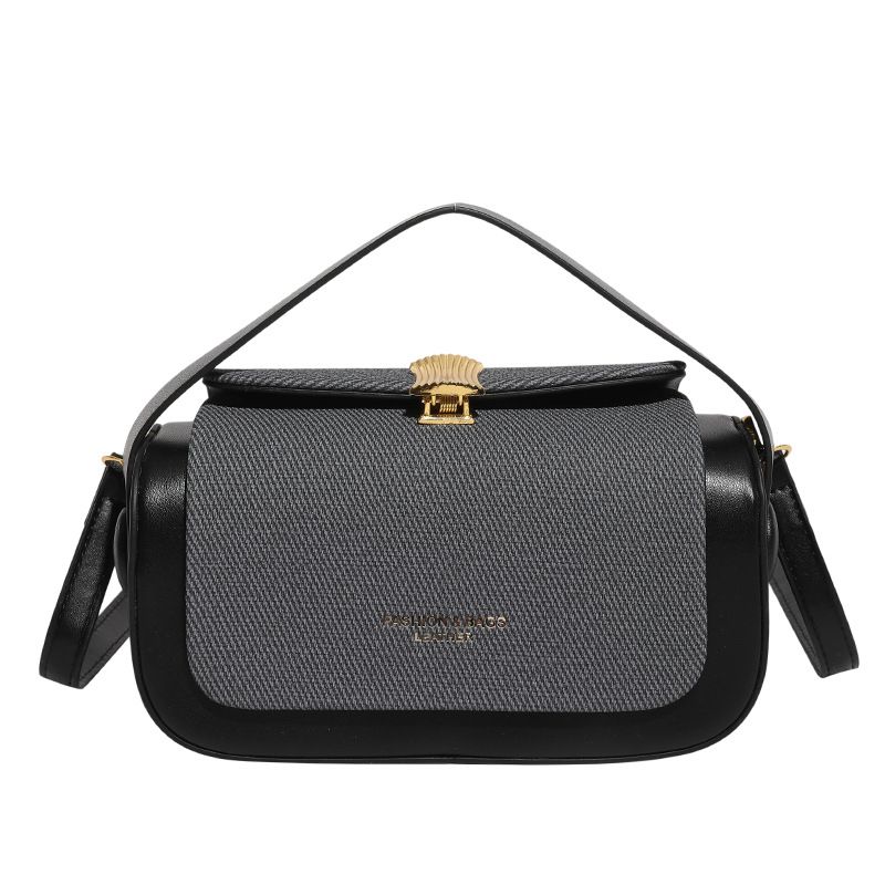 Luxury retro box bag with a high-end feel, women's 2025 new item, niche color collision single shoulder crossbody bag, commuting small square bag