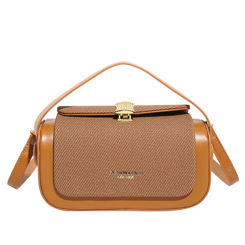 Luxury retro box bag with a high-end feel, women's 2025 new item, niche color collision single shoulder crossbody bag, commuting small square bag