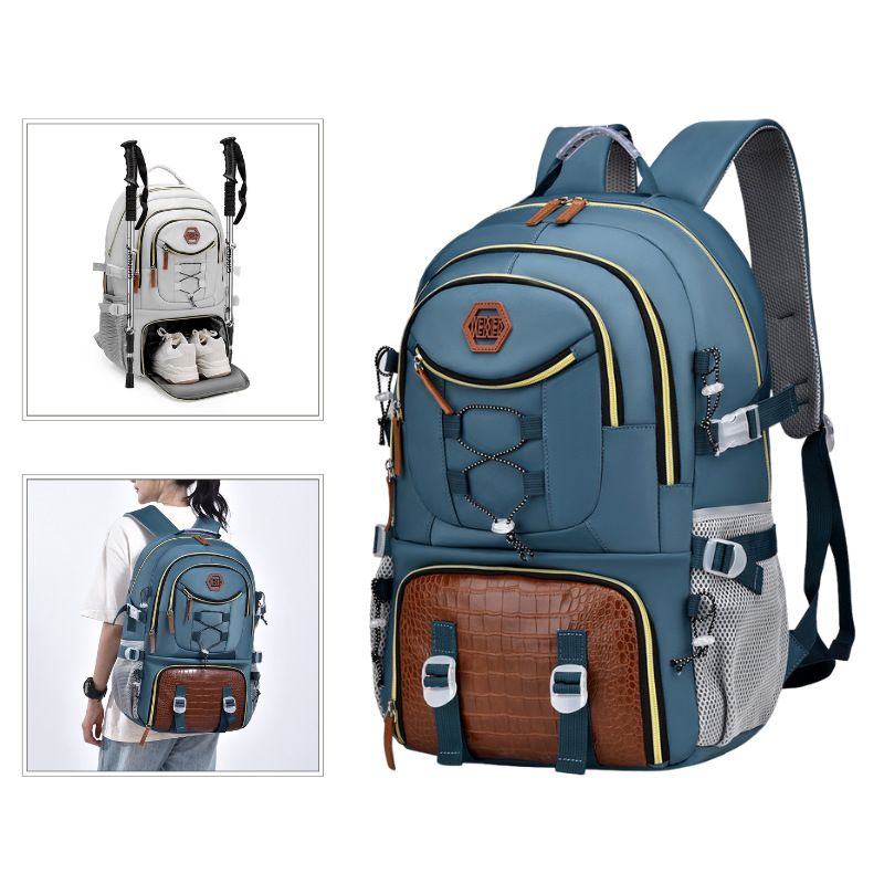 Backpack, backpack, women's lightweight large capacity backpack, high-end travel bag, hiking bag, Oxford cloth backpack