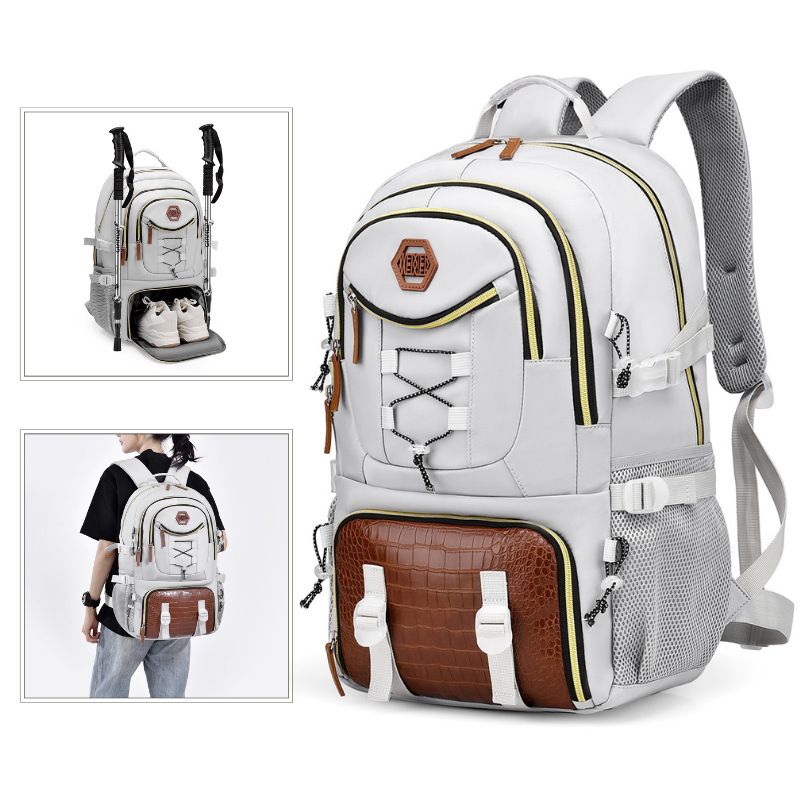Backpack, backpack, women's lightweight large capacity backpack, high-end travel bag, hiking bag, Oxford cloth backpack
