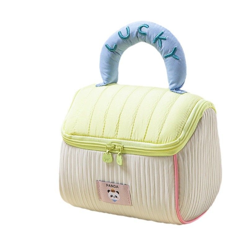 Cute house makeup bag, large capacity cabin wash bag, portable handheld storage bag, cloud like cartoon storage bag