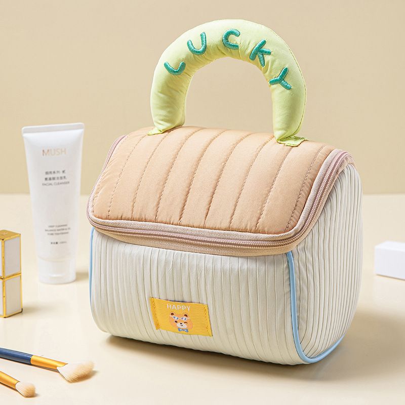 Cute house makeup bag, large capacity cabin wash bag, portable handheld storage bag, cloud like cartoon storage bag
