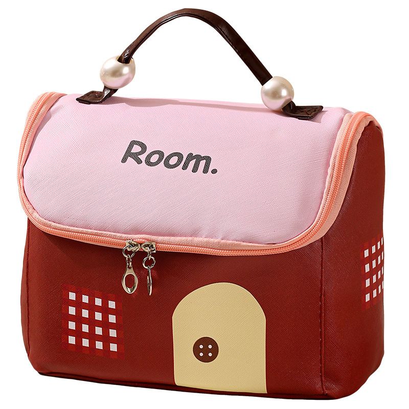Makeup bag for women, portable toiletry bag, large capacity dopamine cartoon multifunctional handheld waterproof travel storage bag
