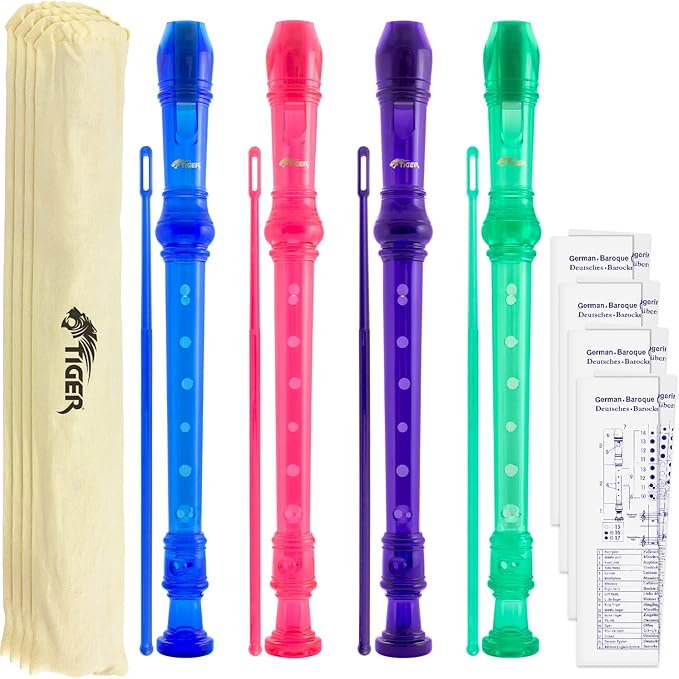 Generic Flute Soprano Recorder With Cleaning Stick for CBC and music enthusiasts