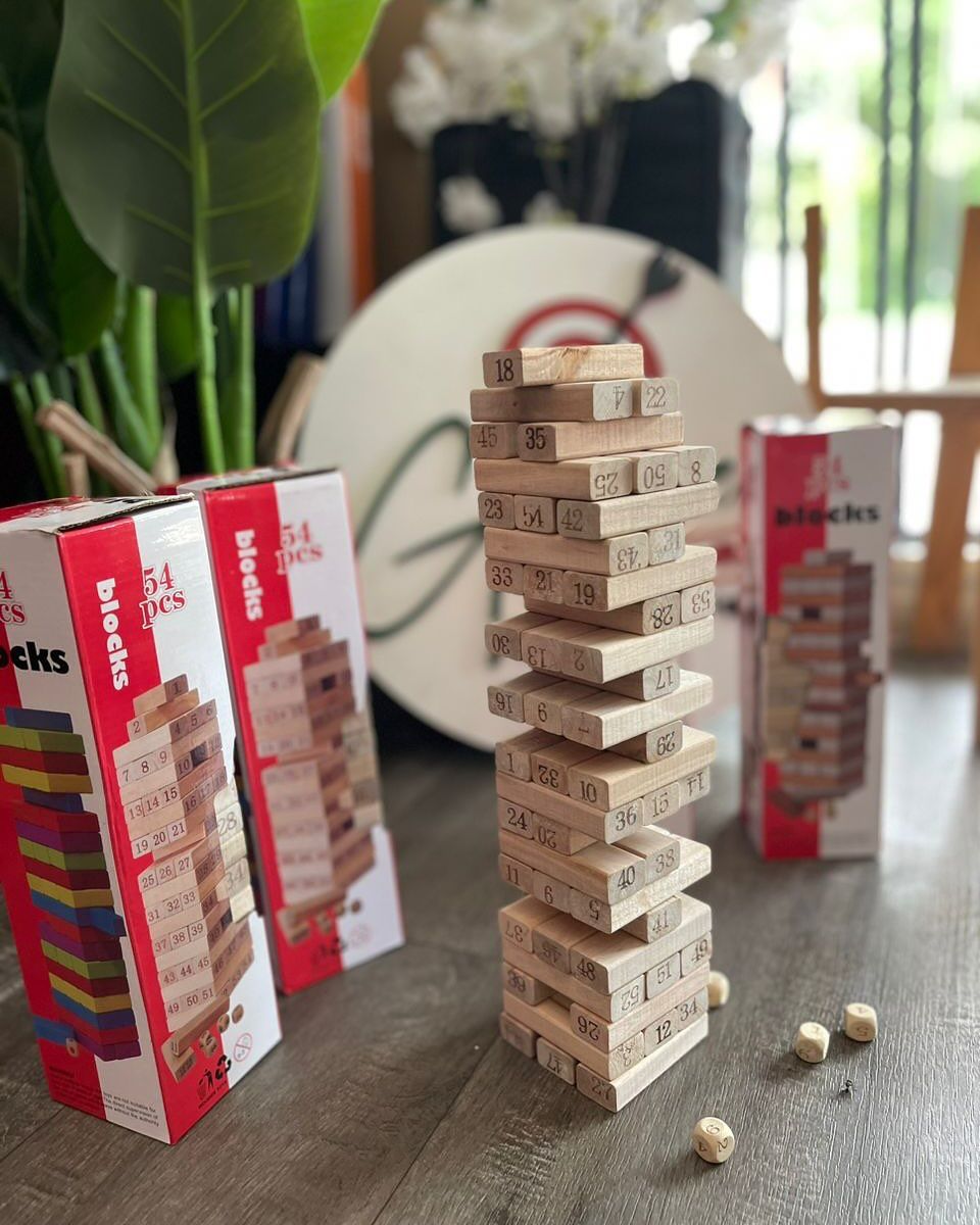 Jenga friends game Jenga Tower Toy (Wooden)54 Pcs Wooden Number Stacking Block