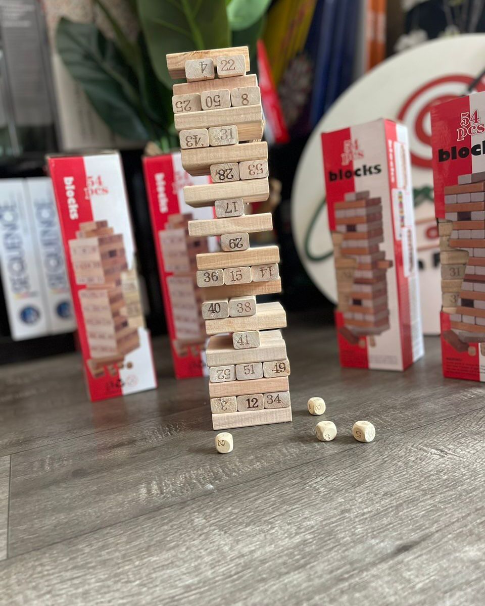 Jenga friends game Jenga Tower Toy (Wooden)54 Pcs Wooden Number Stacking Block