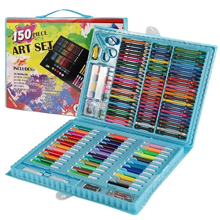 150 Pcs/Set Drawing Tool Kit Kids Art Set Painting Brush Art Marker Water Color Pen Crayon Kids Gift Art 150 Pieces CBC Kids Drawing Set & Colourig Art Set