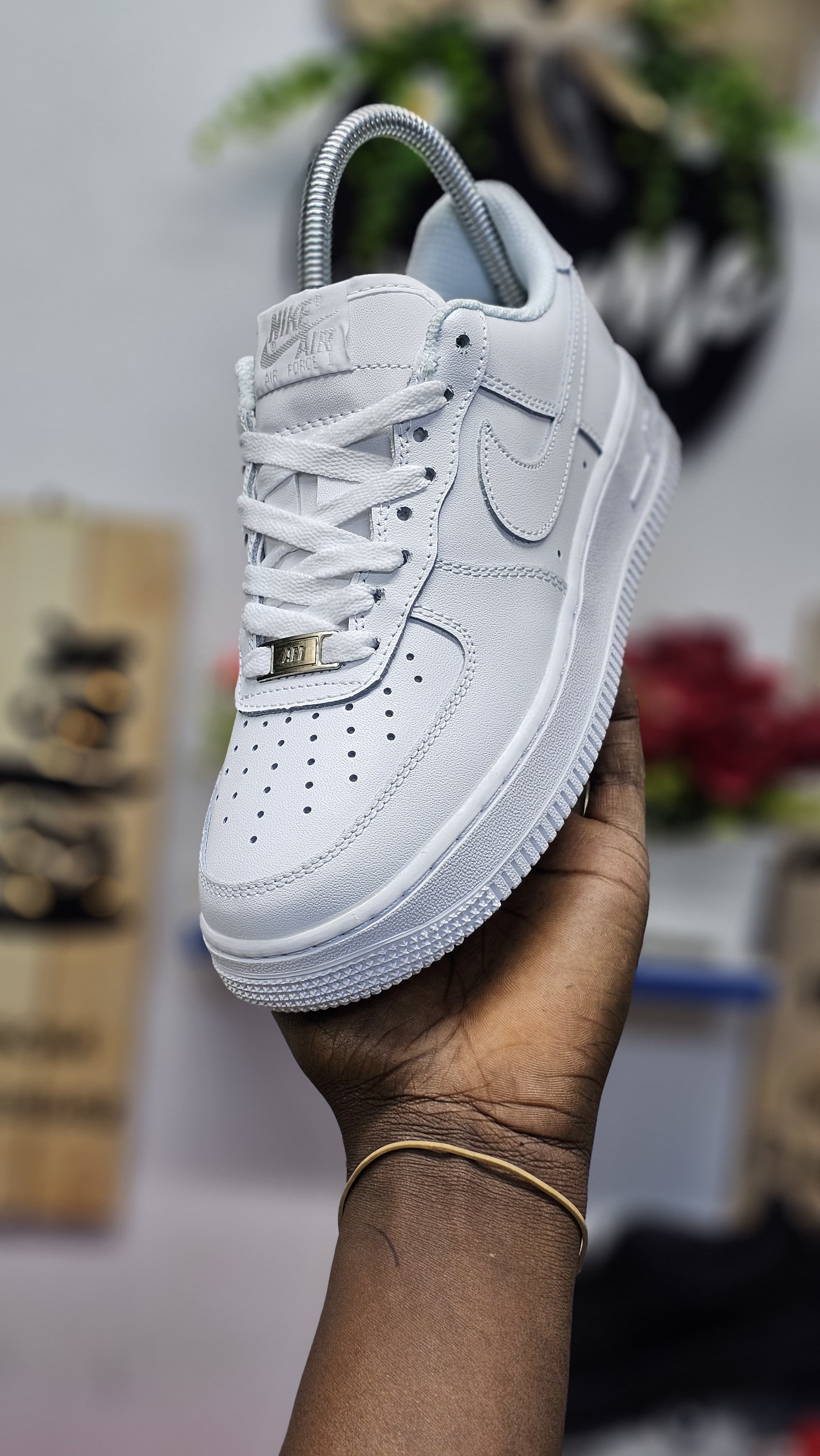 Original Air Force With FREE BOX and FREE SOCKS - AIRFORCE 1 HARD LEATHER UNISEX SNEAKER