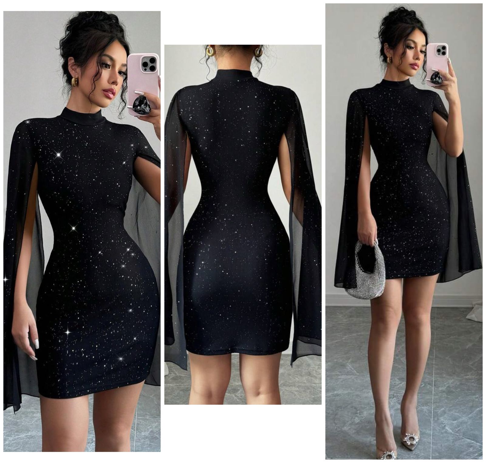 ✨ Turn heads in this stunning short sexy pencil dress that combines sultry shine with luxurious comfort. The sleek, glossy exterior hugs your curves with a polished, figure-flattering silhouette