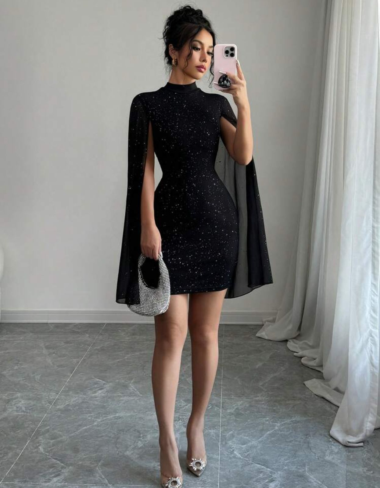 ✨ Turn heads in this stunning short sexy pencil dress that combines sultry shine with luxurious comfort. The sleek, glossy exterior hugs your curves with a polished, figure-flattering silhouette