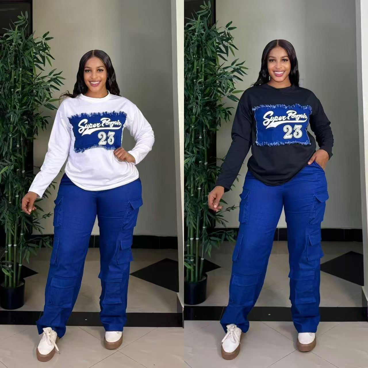 Elegant Women’s 2Pc Co-Ord Set – Soft Cotton T-Shirt with Matching High-Waist Side-Pocket Trousers | Perfect for Daily Wear, Travel, Brunch, Street Style & Comfortable Work Fashion