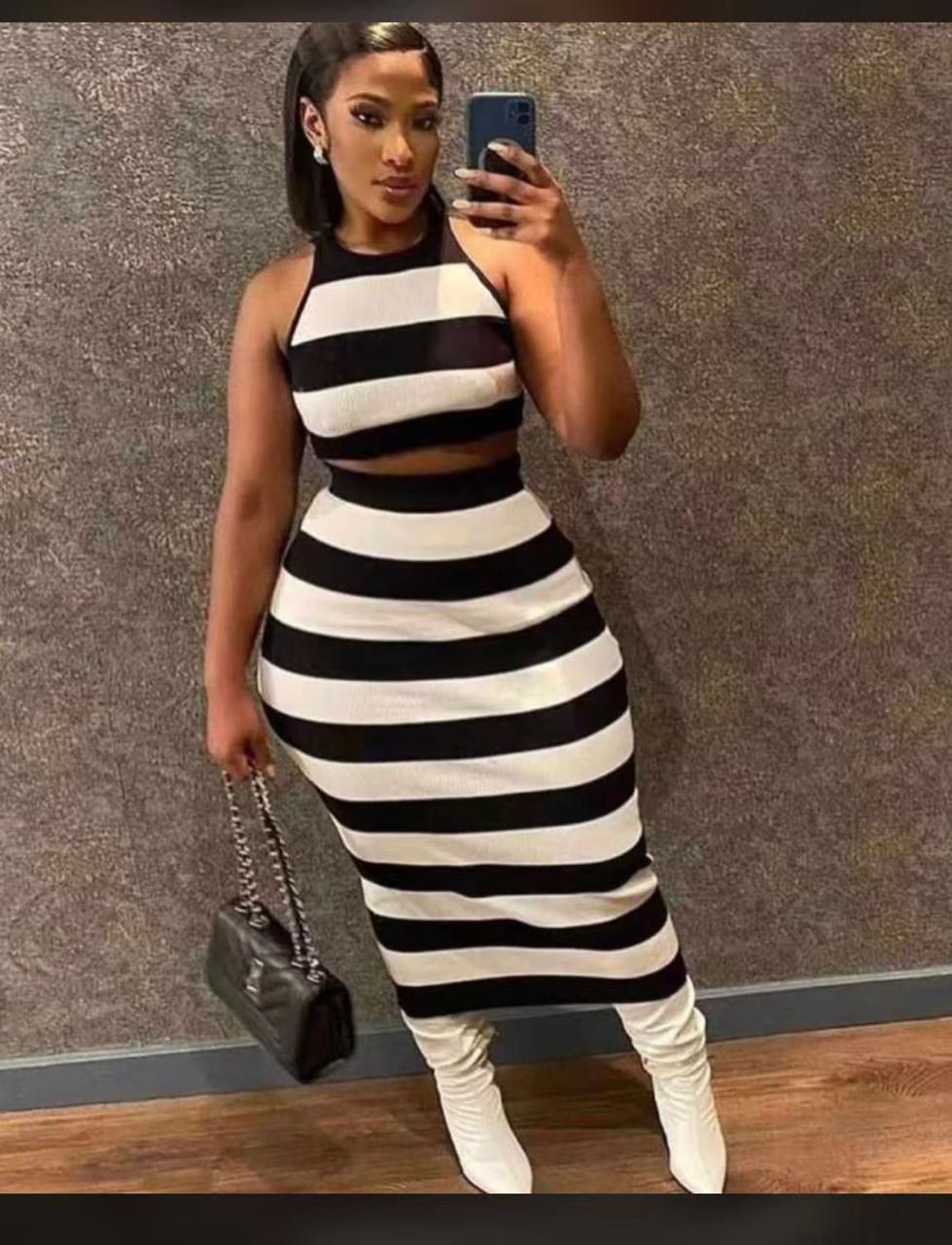 Women’s 2-Piece Knit Skirt Set – Long Sleeve Crop Top & High-Waist Bodycon Skirt | Stylish Co-Ord for Parties, Brunch & Streetwear Fashion