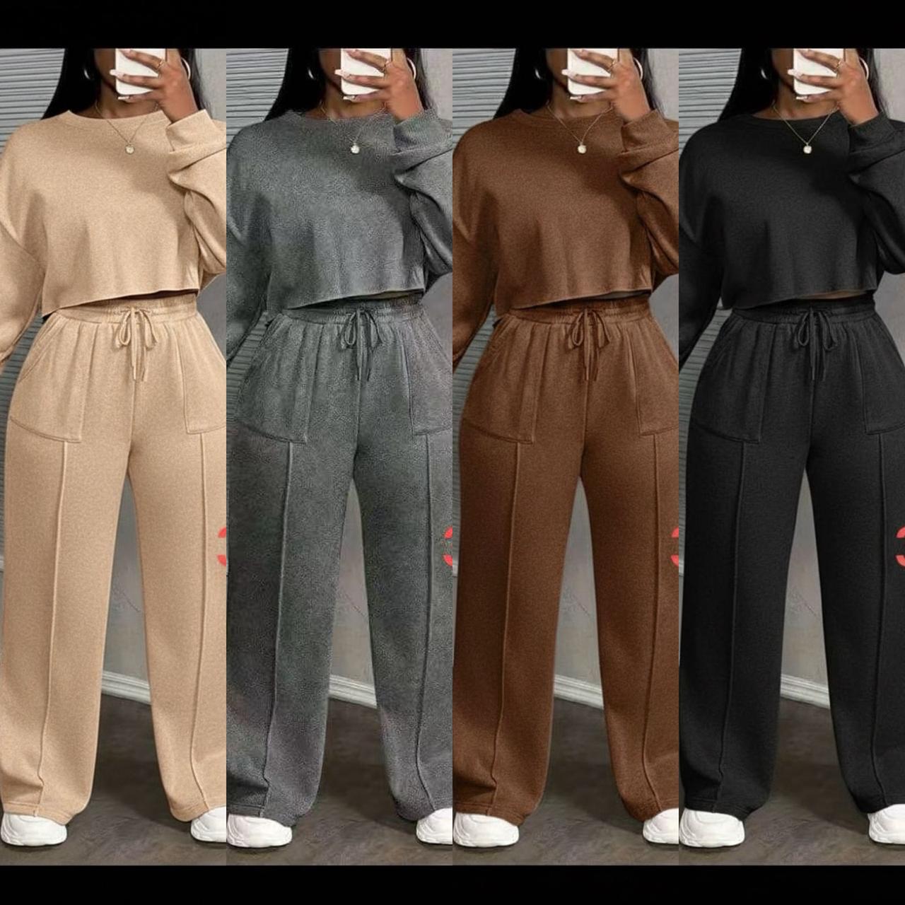 Trendy 2PC Ladies Outfit – Stylish Matching Top & Bottom Set