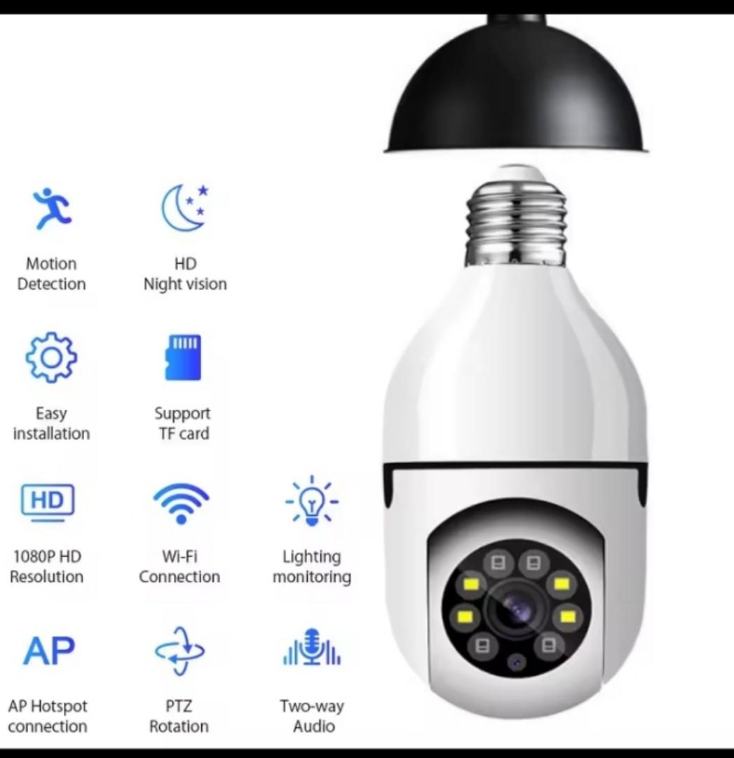 WiFi CCTV bulb camera Full HD With 1080P Resolution Nanny Bulb Camera With Motion Detection