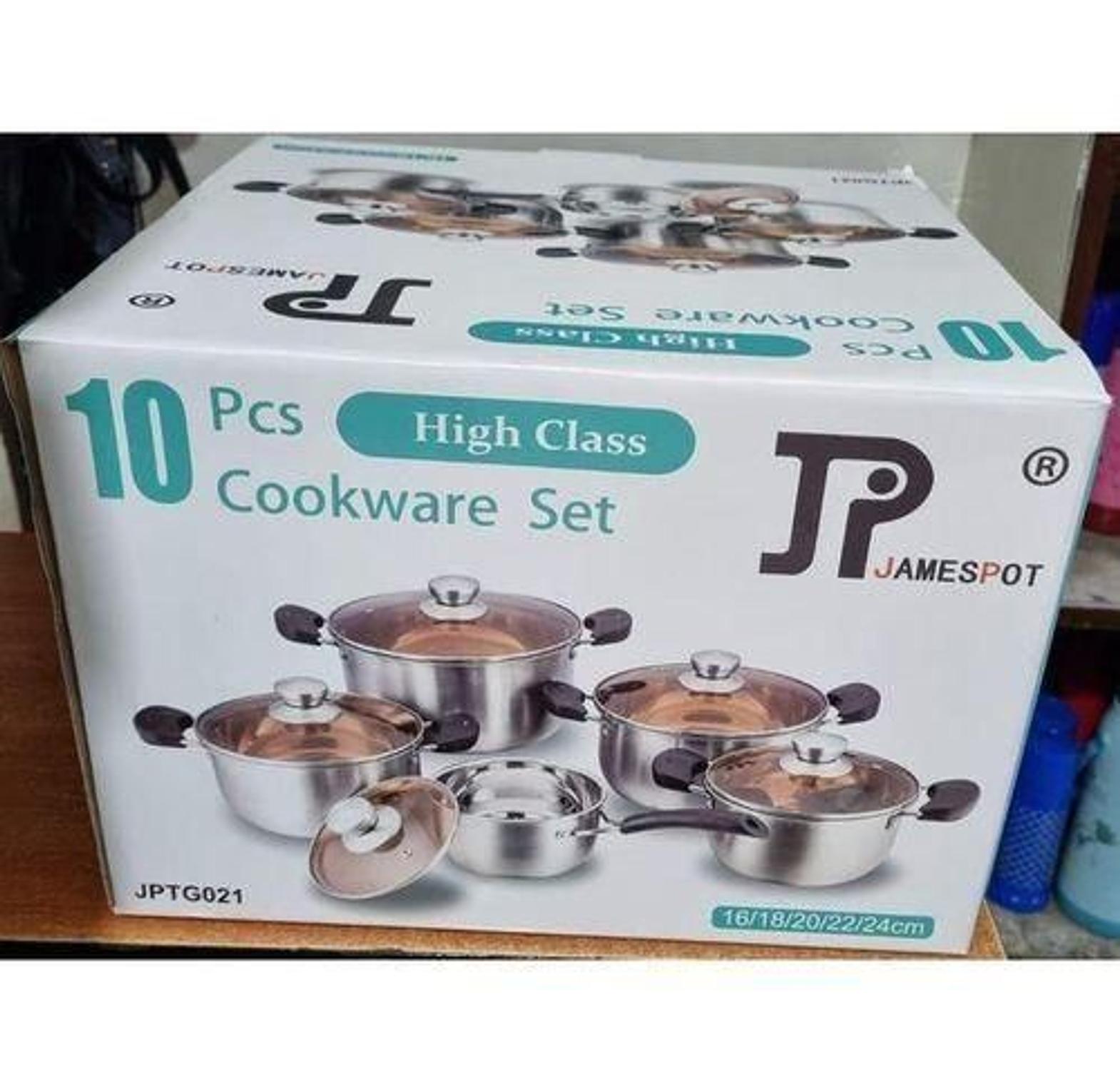 JP Jamesport Heavy duty 10PCS Stainless steel Pot Set(5pcs pots +5pcs lids) Cookware Set Cooking Pots SufuriaPremium Materials: Each piece is meticulously crafted from high-quality stainless steel,