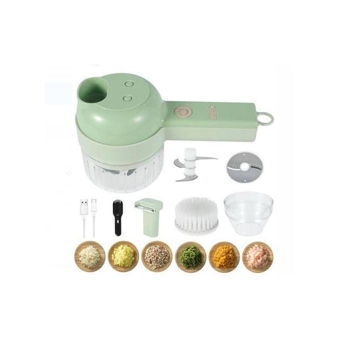 4 In 1 Electric Handheld Cooking Hammer Vegetable Cutter / Food Chopper.4 in 1 Handheld Electric Vegetable Cutter Set Warm Tips Easy Power button to use, with our electric vegetable chopper.