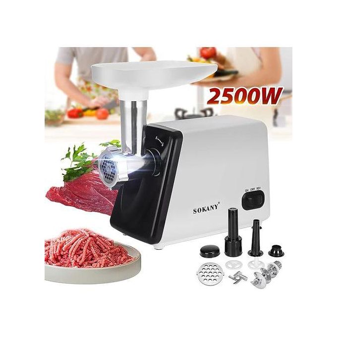 Sokany Meat Grinder, 2500W Max Stainless Steel Meat Grinder Electric,Heavy Duty Meat Mincer Machine with Sausage Stuffer Tube & Kubbe Kit for Home Kitchen Use