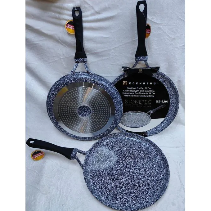 EDENBERG Edenburg Crepe Pan(28cm)The EB-3393 pancake pan is made of durable cast aluminum that is resistant to corrosion and meets all quality requirements. A special marble non-stick coating.