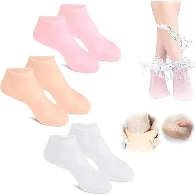 Silicone Socks for Women, Moisturizing Foot Socks, Soft Gel Socks, Aloe Socks, Women Spa Pedicure Socks for Repairing Dry Feet, Cracked Heel and Softening Rough Skin, Calluses-2pcs