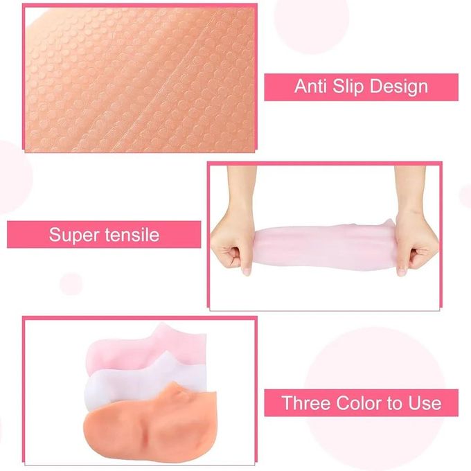 Silicone Socks for Women, Moisturizing Foot Socks, Soft Gel Socks, Aloe Socks, Women Spa Pedicure Socks for Repairing Dry Feet, Cracked Heel and Softening Rough Skin, Calluses-2pcs