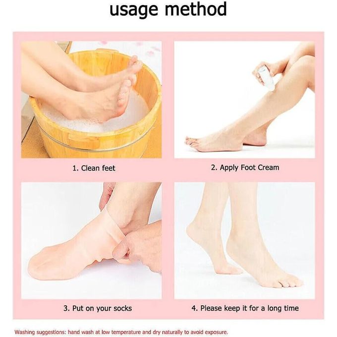 Silicone Socks for Women, Moisturizing Foot Socks, Soft Gel Socks, Aloe Socks, Women Spa Pedicure Socks for Repairing Dry Feet, Cracked Heel and Softening Rough Skin, Calluses-2pcs