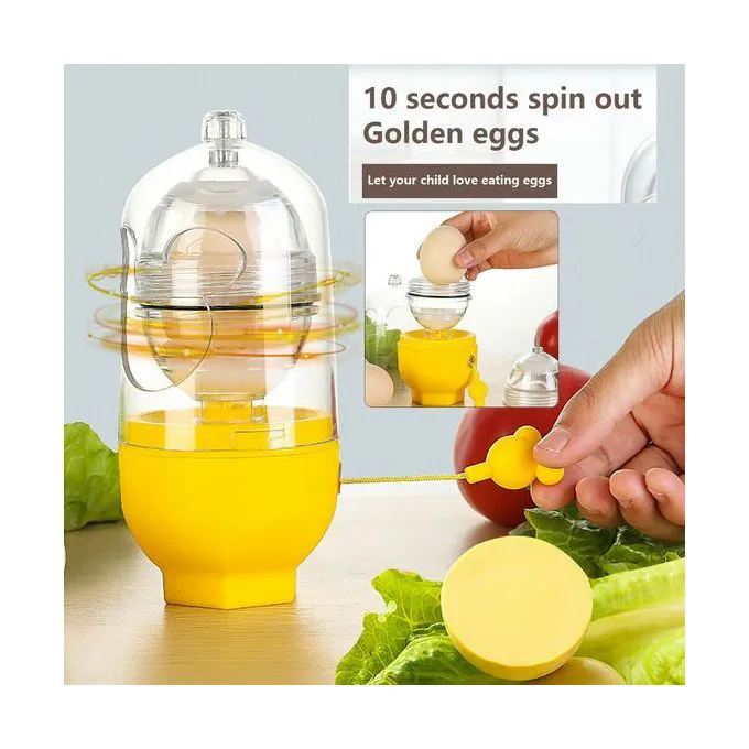 Manual Egg Mixer Scrambler Egg White Yolk Mixer-No Shell BreakNo shell breaking: no shell breaking and shaking during the whole process, egg white and egg yolk are not in contact with air, so the eggs